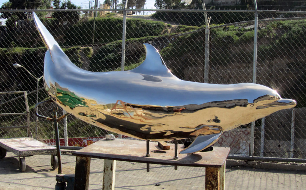 <b>Hope (9')</b> <br>If you’re living where a terrible event occurs like the Gulf Oil Spill, you need to stay positive.
This polished bronze dolphin which was donated to the city  of Orange Beach, Alabama was named Hope by the children living there.